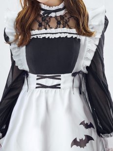 画像19: 【即日発送！】【ハロウィン】クラシックメイドロングワンピース 【コスプレ3点セット】【S-XLサイズ/1カラー】[OF03] (19)