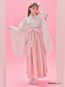 画像3: 【予約商品/9月中旬発送予定】【ハロウィン】猫巫女レース袴 【コスプレ5点セット】 【FREEサイズ/2カラー】[HC02] (3)