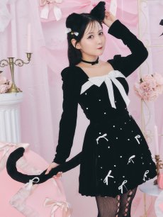 画像7: 【即日発送！】【ハロウィン】キャットリボンバルーンワンピース 【コスプレ4点セット】 【S-Lサイズ/1カラー】[OF03] (7)