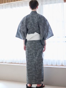 画像5: 【即日発送】【メンズ浴衣】黒地に迷彩柄ストライプ紳士浴衣【浴衣・帯・下駄セット】 MK-S2 [OF01] (5)