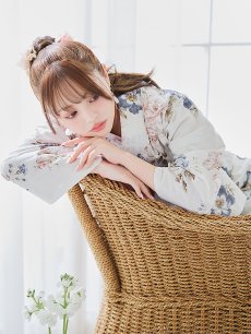画像19: 【予約 / 4月下旬発送予定】フローラルピンクブルー浴衣 OBI-siwa-204-wk-14-DusP / HIMO-900-yn-8-P / HEKO-800-sb-11-MOC / YA-1077-wk-P / GETA-02-ok-8-RoseP/ [y/OF01] (19)